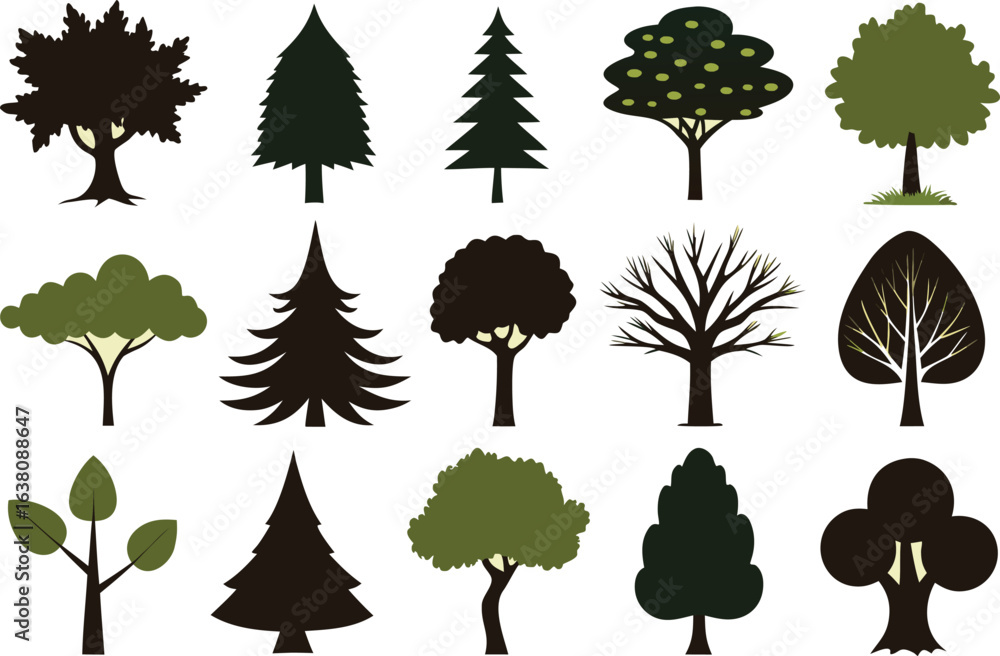 Fototapeta premium Ultimate collection of 200 detailed trees for design projects