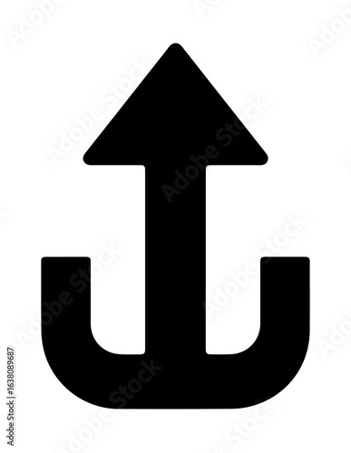 Simple black silhouette upload icon for lucid origin