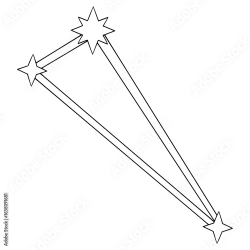 Triangulum constellation illustration hand drawn outline vector