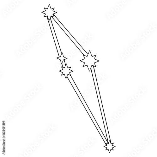 scutum constellation illustration hand drawn outline vector