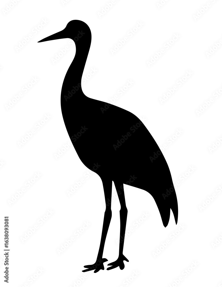 Fototapeta premium Simple black crane silhouette icon for lucid origin