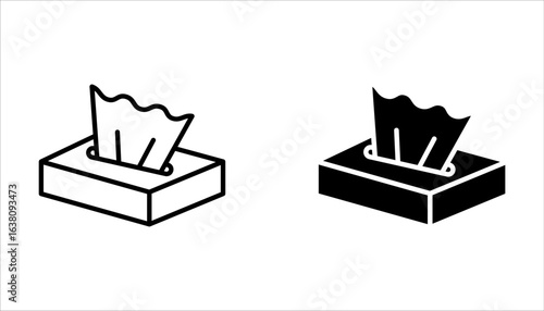tissue box icon set, vector illustration on white background.