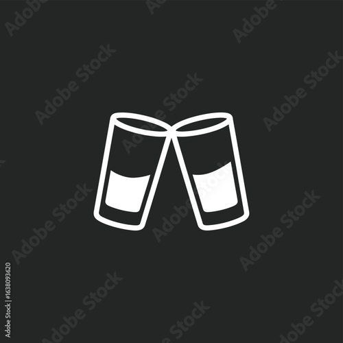 Two glasses clinking together in celebration