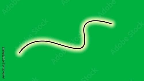 3d rendered illustration of a snake , a line animation on green background 
