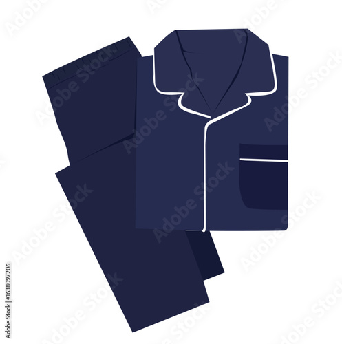 Pajamas  icon. Unisex pyjamas. Pants, shirt for sleep. Clothing for nighttime. 