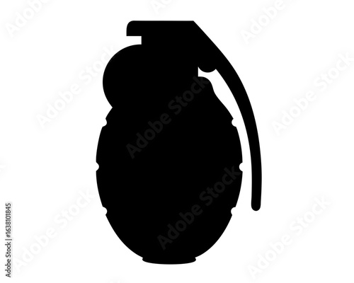 Silhouette of a classic grenade shape, ready for action on the battlefield