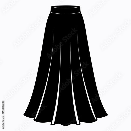 Flowy Maxi Skirt Silhouette Art
