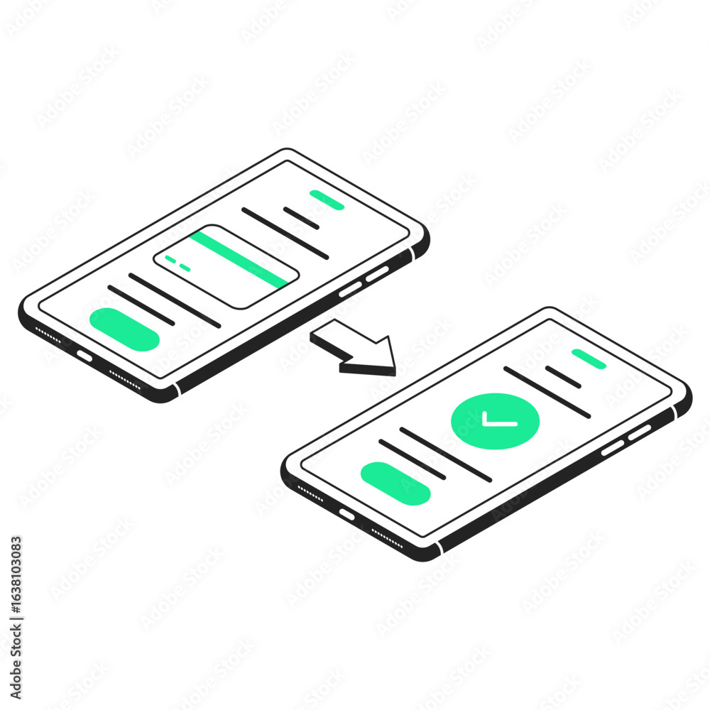 Fototapeta premium online transfer isometric illustration