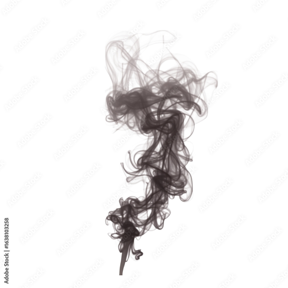 Fototapeta premium Abstract dark smoke swirls transparent background design element