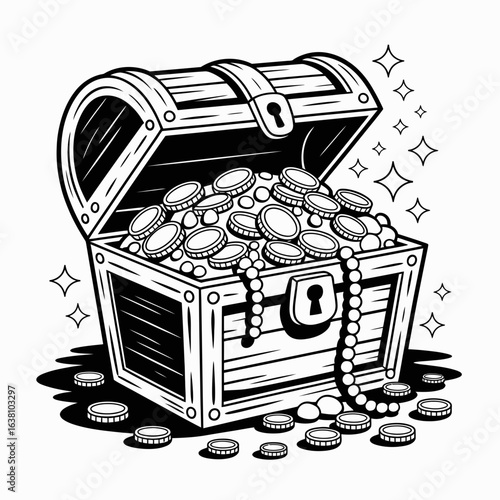 treasure chest with coins