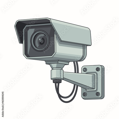 Security CCTV Camera Illustration for Surveillance and Safety


