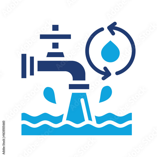 Water Conservation mixed color icon