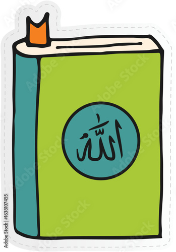  illustration of a Quran book sticker