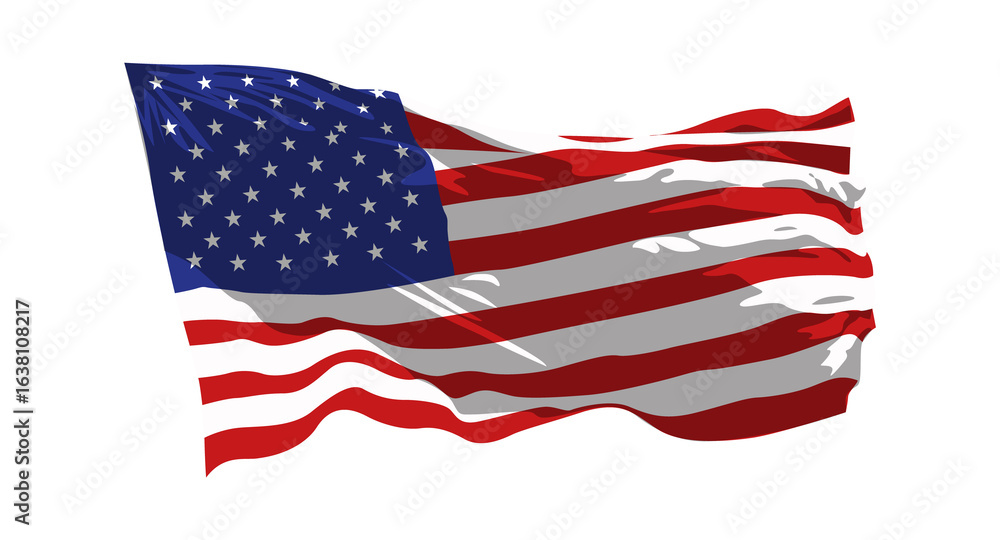 Fototapeta premium The flag of the United States of America Isolated on white background
