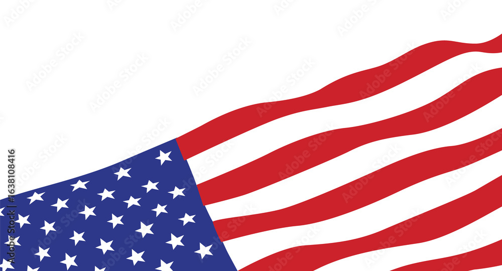 Obraz premium The flag of the United States of America Isolated on white background