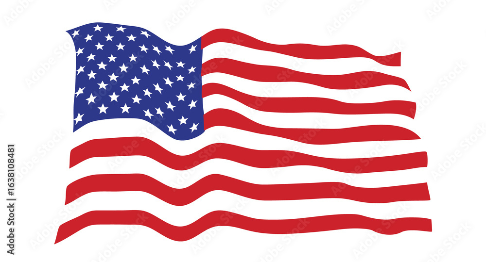 Fototapeta premium The flag of the United States of America Isolated on white background