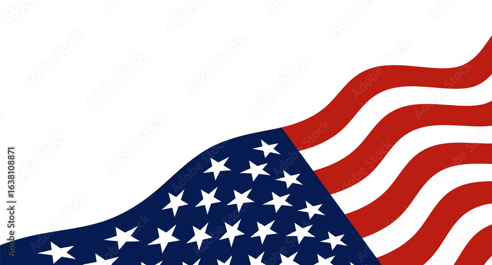 Obraz premium The flag of the United States of America Isolated on white background