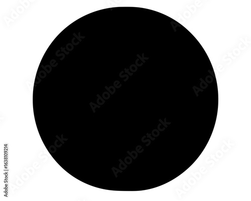 Simple geometric shape showing a perfect black circle on a white background
