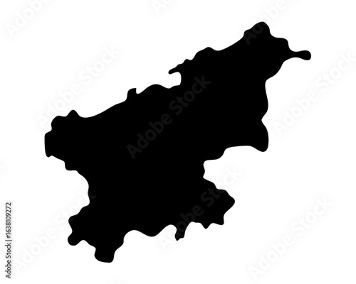 Black silhouette of Slovenia against white background depicting geographic boundaries