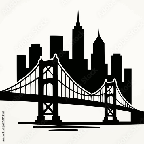 Golden Gate and San Francisco Bay bridges span the water, connecting the city skyline of California