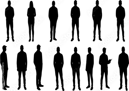Vector silhouette of people.
