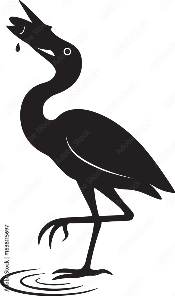 Obraz premium buck bird vector art বক পাখি