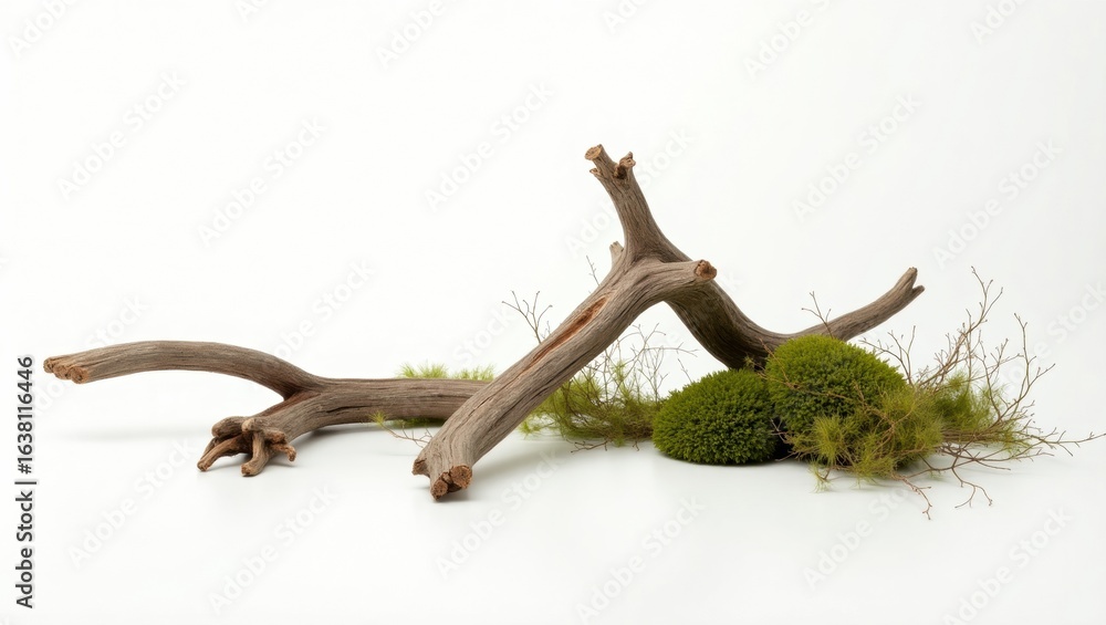 Obraz premium Minimalist art of tree branches and forest moss