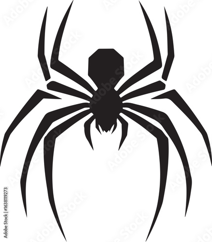 Black Spider Silhouette Vector Illustration Ai Generated