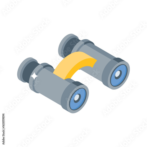 Grab this trendy isometric icon showing business vision binoculars