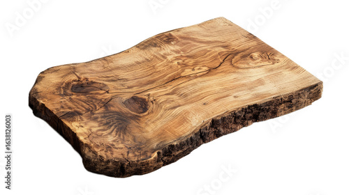 A beautifully crafted wooden slab showcasing intricate grain patterns, ideal for artistic projects, furniture making, or as a decorative centerpiece, set against a neutral background