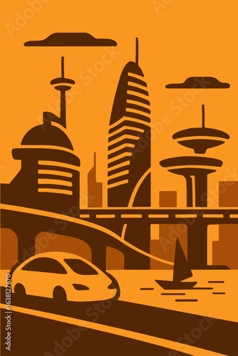 illustration city of the future vector minimalism
Vector illustration minimalism