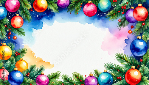 冬のクリスマスオーナメント　真ん中に文字スペース