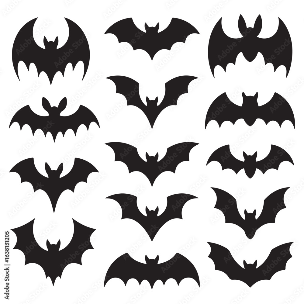 Fototapeta premium Halloween bat collection, bat silhouette