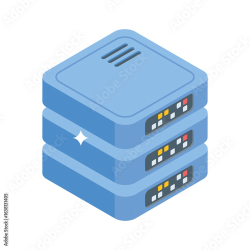 Get this handy isometric style icon of server storage