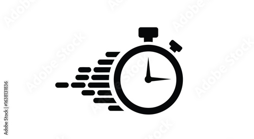 Vector Illustration of representing a clock and showing that time pasts quickly 