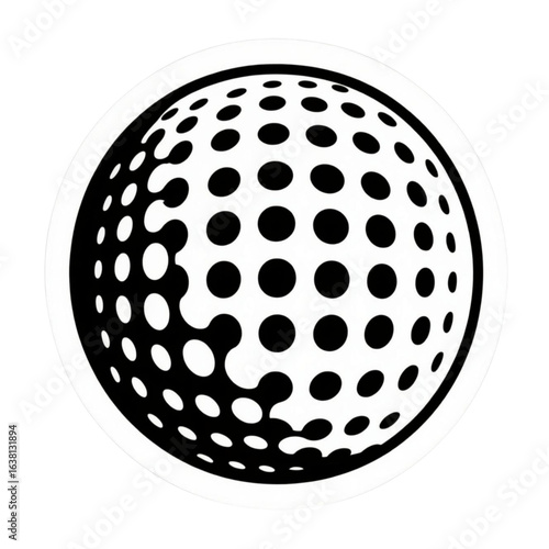 Golf Ball Outline with Dimples