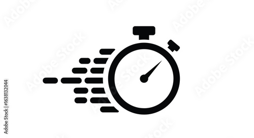 Vector Illustration of a clock representing that time pasts quickly