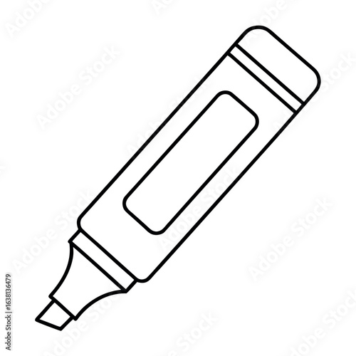 Simple outline illustration of a marker pen perfect for highlighting text or creating minimalist graphic elements