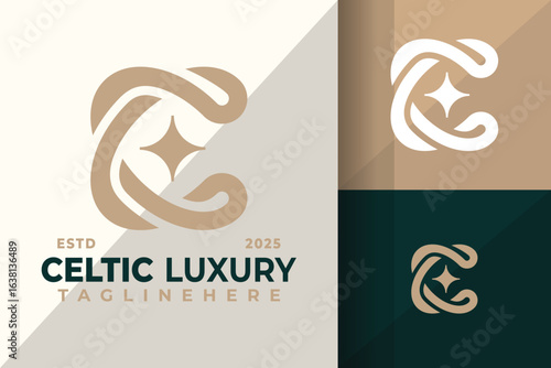Luxury Letter C Celtic Knot Logo Icon Vector Design Illustration