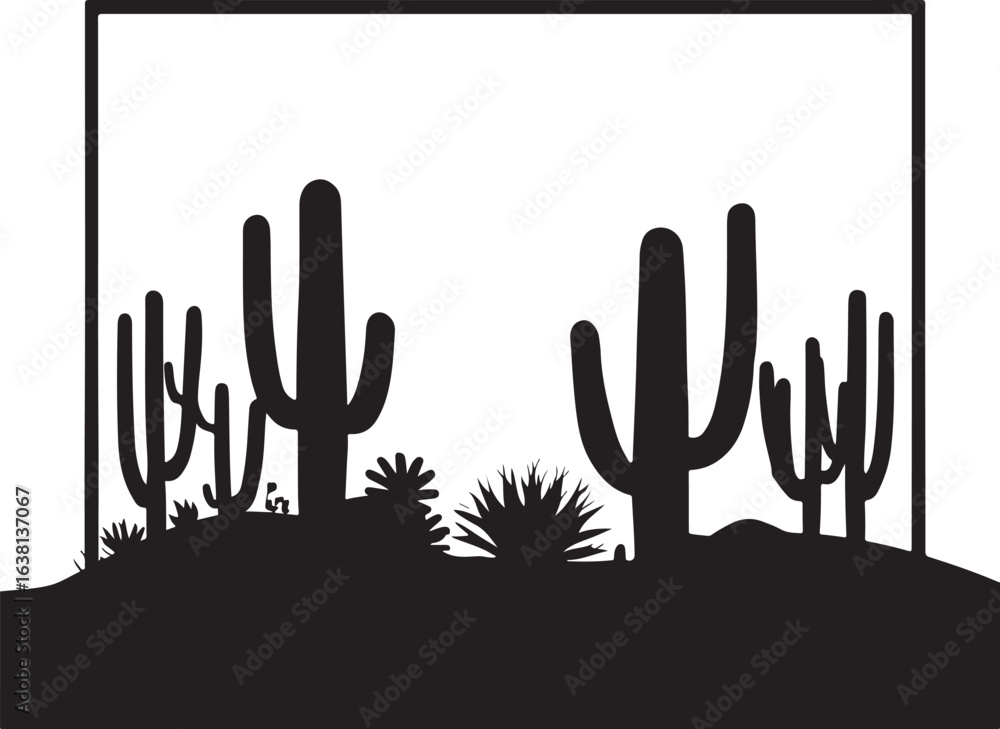 Obraz premium Layered Desert Mountain Silhouette