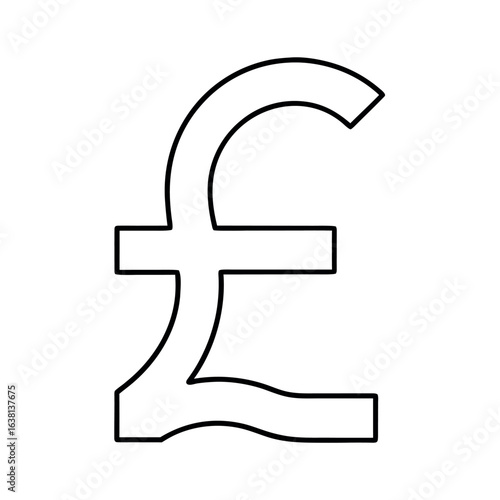 Minimalist outline of a pound sign a common symbol for currency and identification presented in a clean vector graphic