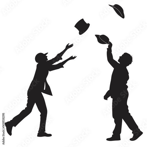 People Tossing Hats