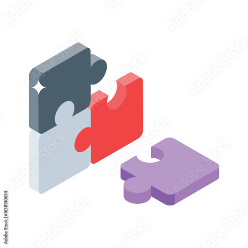 A stylish isometric icon of business problem solving strategy