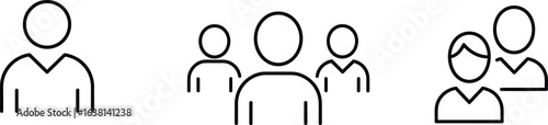 Minimal People Icons – Single, Group, and Conversation Silhouettes for Social and Team Concepts