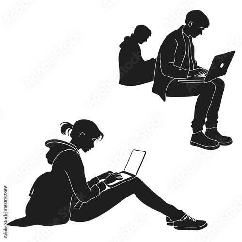 People Sitting with Laptops