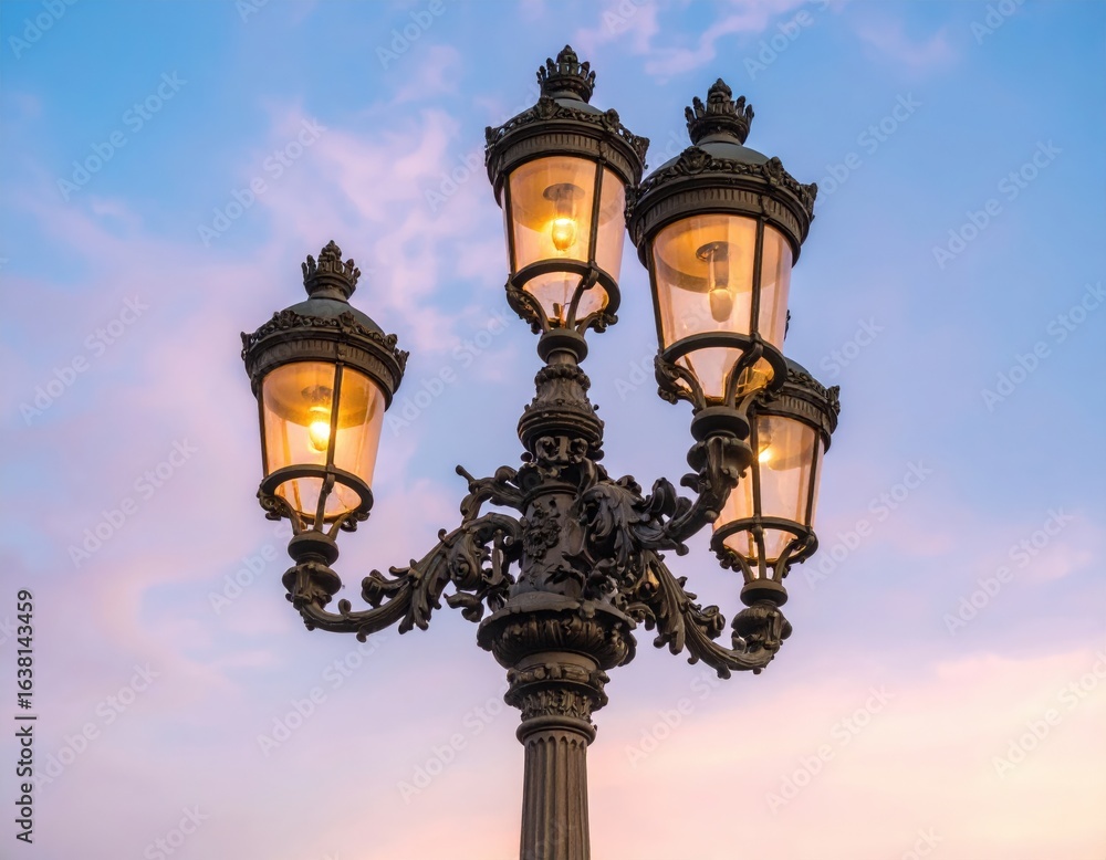 Ornamental Streetlamp At Dusk Ornamental Streetlamp At Dusk
