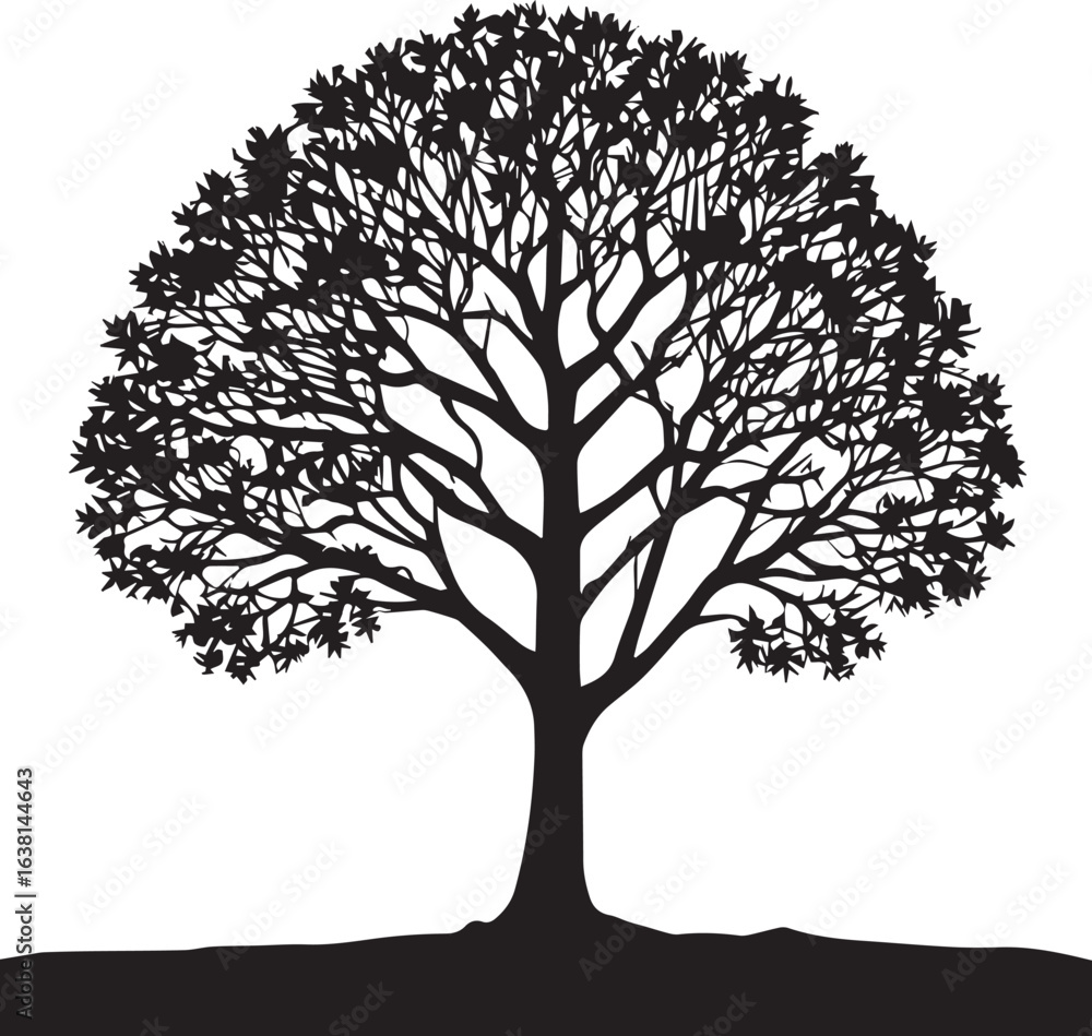 Obraz premium tree silhouette Vector | Minimalist & Trendy tree Silhouette Design | Unique & Stylish tree Artwork for Vector design 