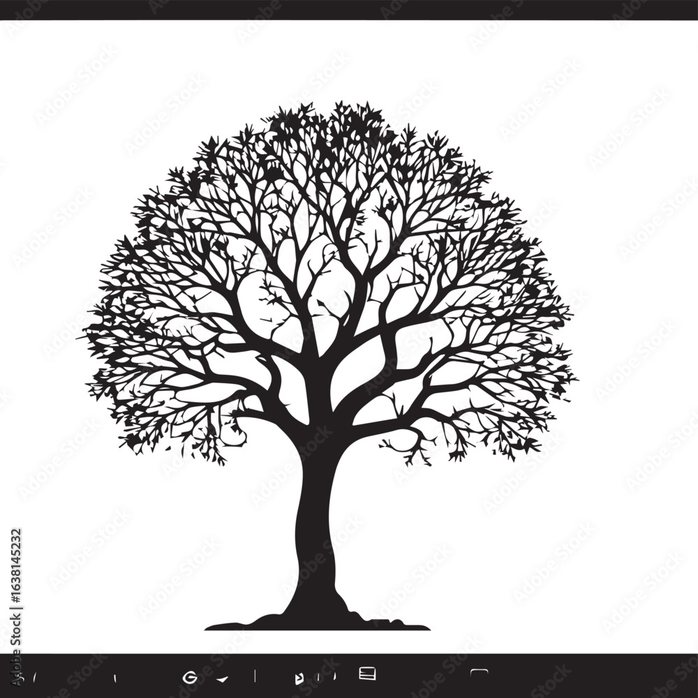 Obraz premium tree silhouette Vector | Minimalist & Trendy tree Silhouette Design | Unique & Stylish tree Artwork for Vector design 