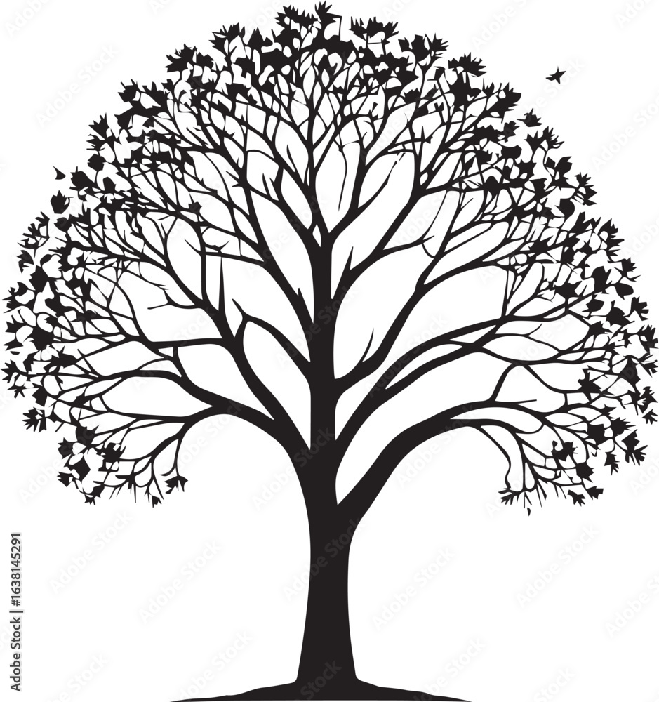 Fototapeta premium tree silhouette Vector | Minimalist & Trendy tree Silhouette Design | Unique & Stylish tree Artwork for Vector design 