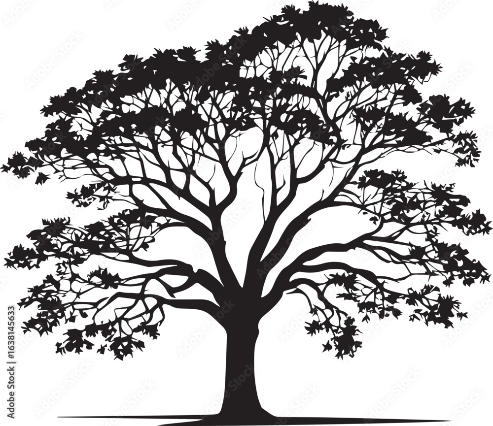 Obraz premium tree silhouette Vector | Minimalist & Trendy tree Silhouette Design | Unique & Stylish tree Artwork for Vector design 